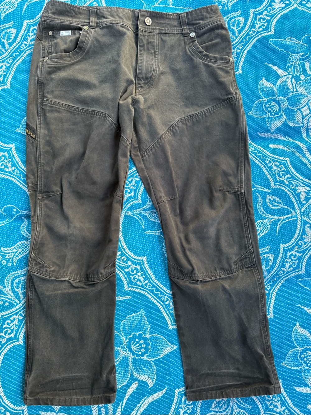 KUHL The Law Pants 36x30 Mens Heavyweight Canvas Double Knee Work Grey